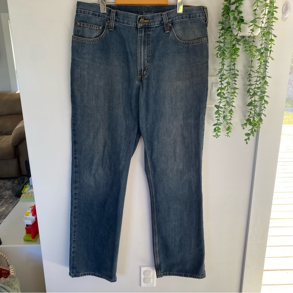 Carhartt 101483 Holter Relaxed Fit Straight Leg Jeans 36x34 Bedrock Blue